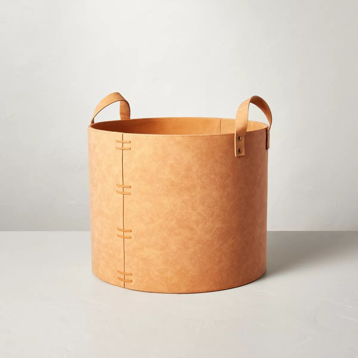 Faux Leather Storage Bin Camel Brown - Hearth & Hand™ with Magnolia | Target