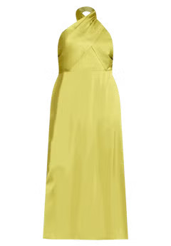 Halter Neck Satin Maxi Dress | Eloquii