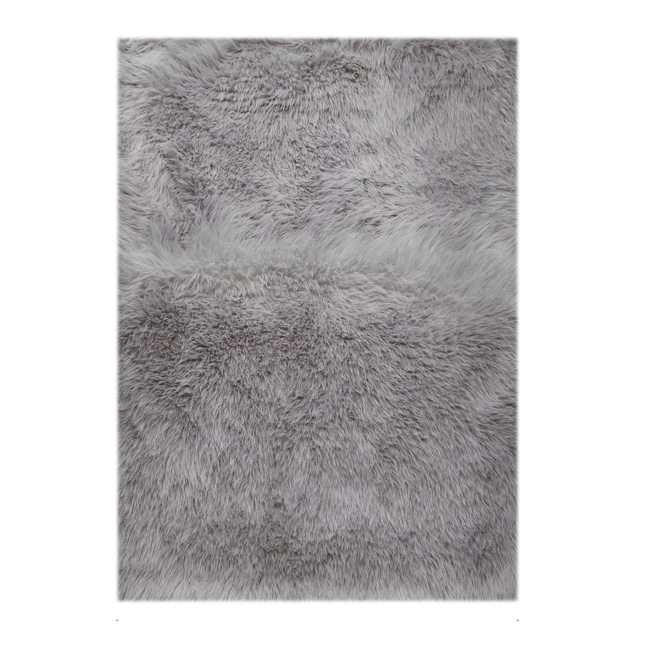 Mainstays Grey Faux Fur Rug Non-Skid Fluffy Floor Rug, 30"x46" - Walmart.com | Walmart (US)
