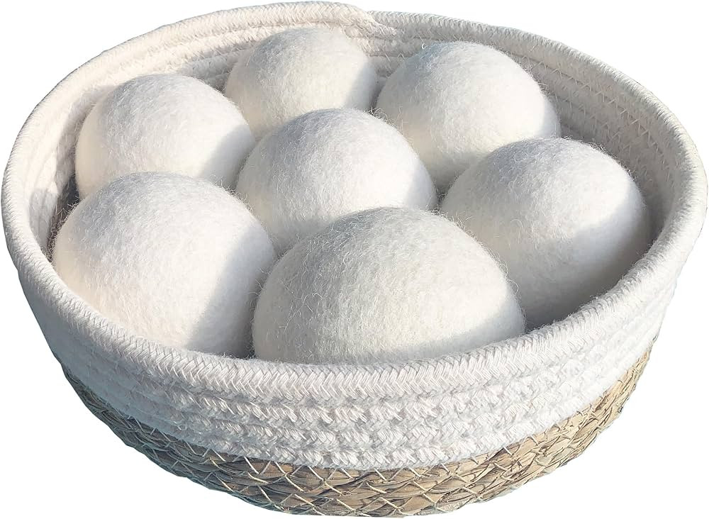 Wool Dryer Balls 7-Pack-XL Size, Reusable Natural Fabric Softener for Laundry, Reduce Wrinkles & ... | Amazon (US)