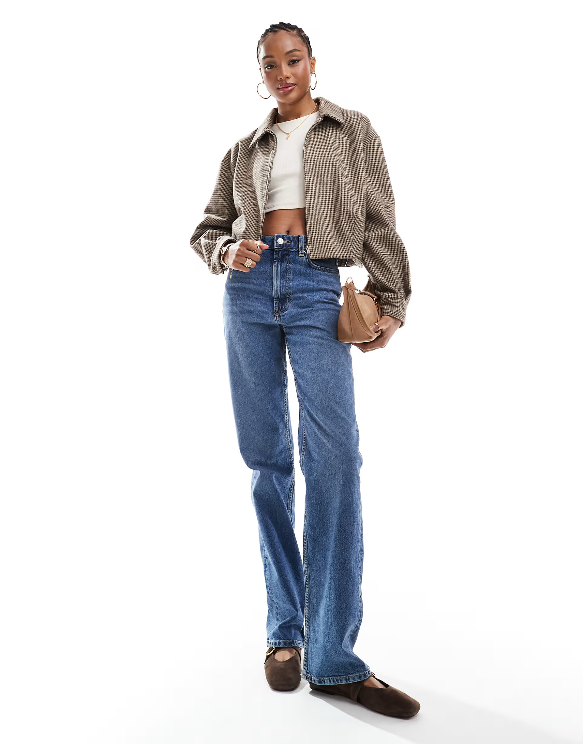 ASOS DESIGN Tall comfort stretch straight leg jeans in authentic mid blue | ASOS | ASOS (Global)