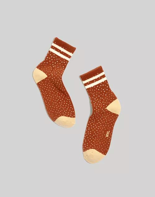 Spotted Varsity-Stripe Ankle Socks | Madewell