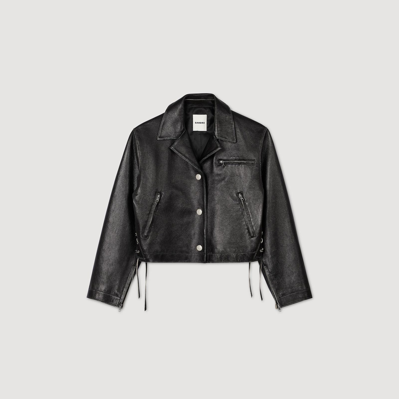 Distressed leather jacket | Sandro US | Sandro-Paris US
