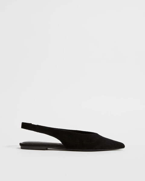 Genuine Suede Leather High Vamp Ballet Flat - Isla - Black | Target AU