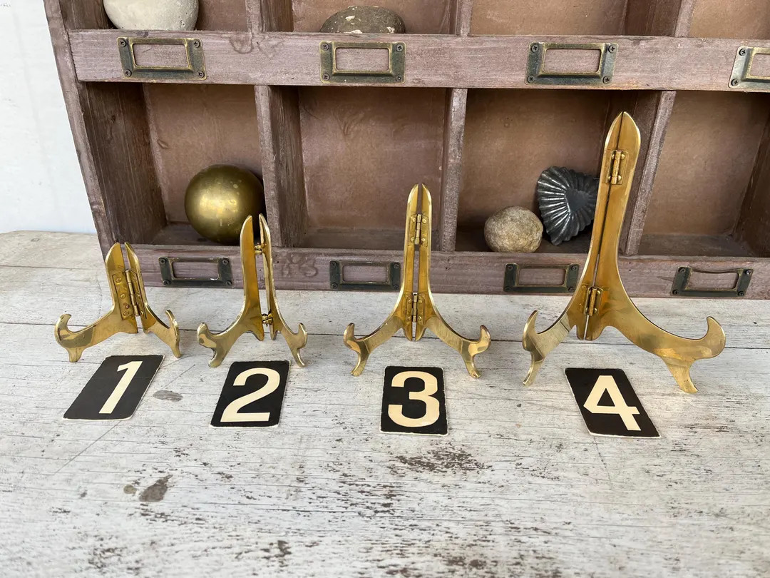 1 Vintage Brass Easel for Artwork, Plate Display - Etsy | Etsy (US)