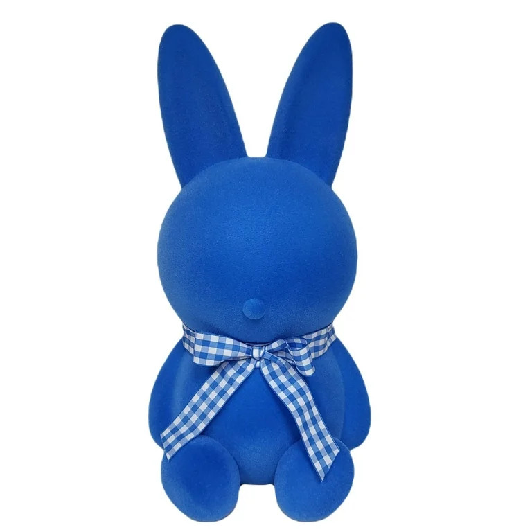 Easter Blue Flocked Bunny Decoration, 16 in, by Way To Celebrate | Walmart (US)