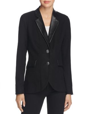 Foxcroft Faux Leather Trim Blazer | Bloomingdale's (US)