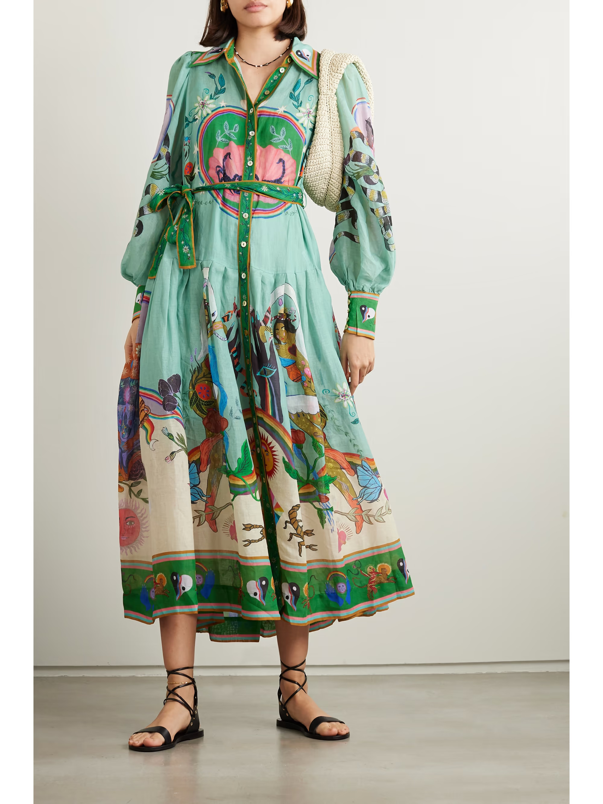 + Meagan Boyd Evergreen belted printed ramie maxi shirt dress | NET-A-PORTER (US)