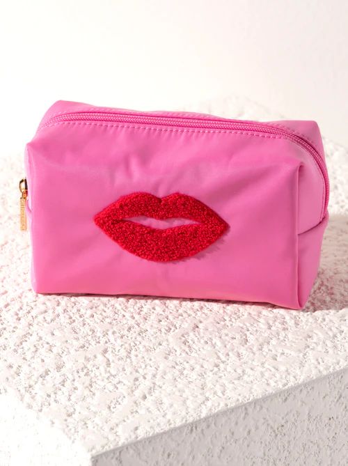 Cara Lips Cosmetic Pouch, Pink | Shiraleah