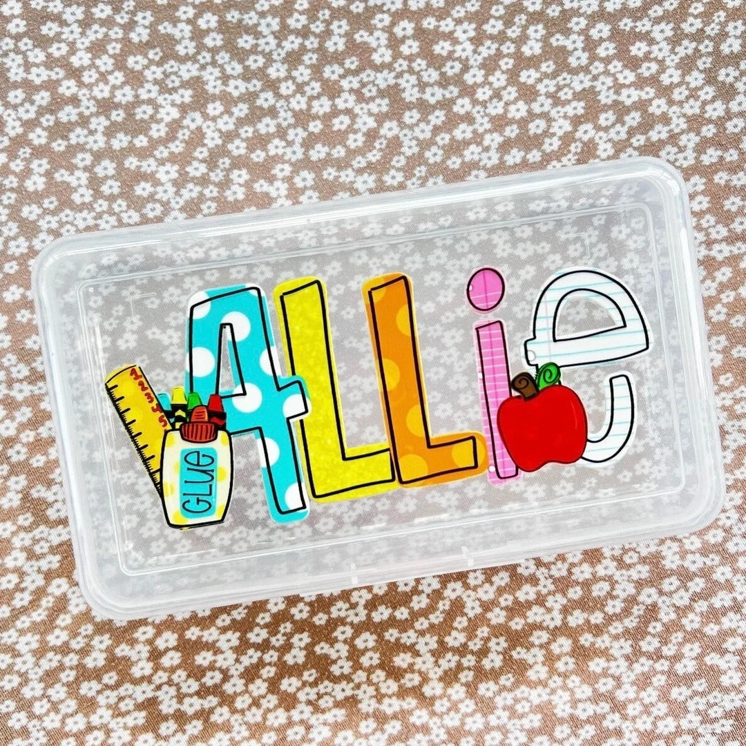 Personalized Pencil Boxes - Pencil Pouch - Pocket Folder with Prongs - Zipper Pouch-  Back to sch... | Etsy (US)