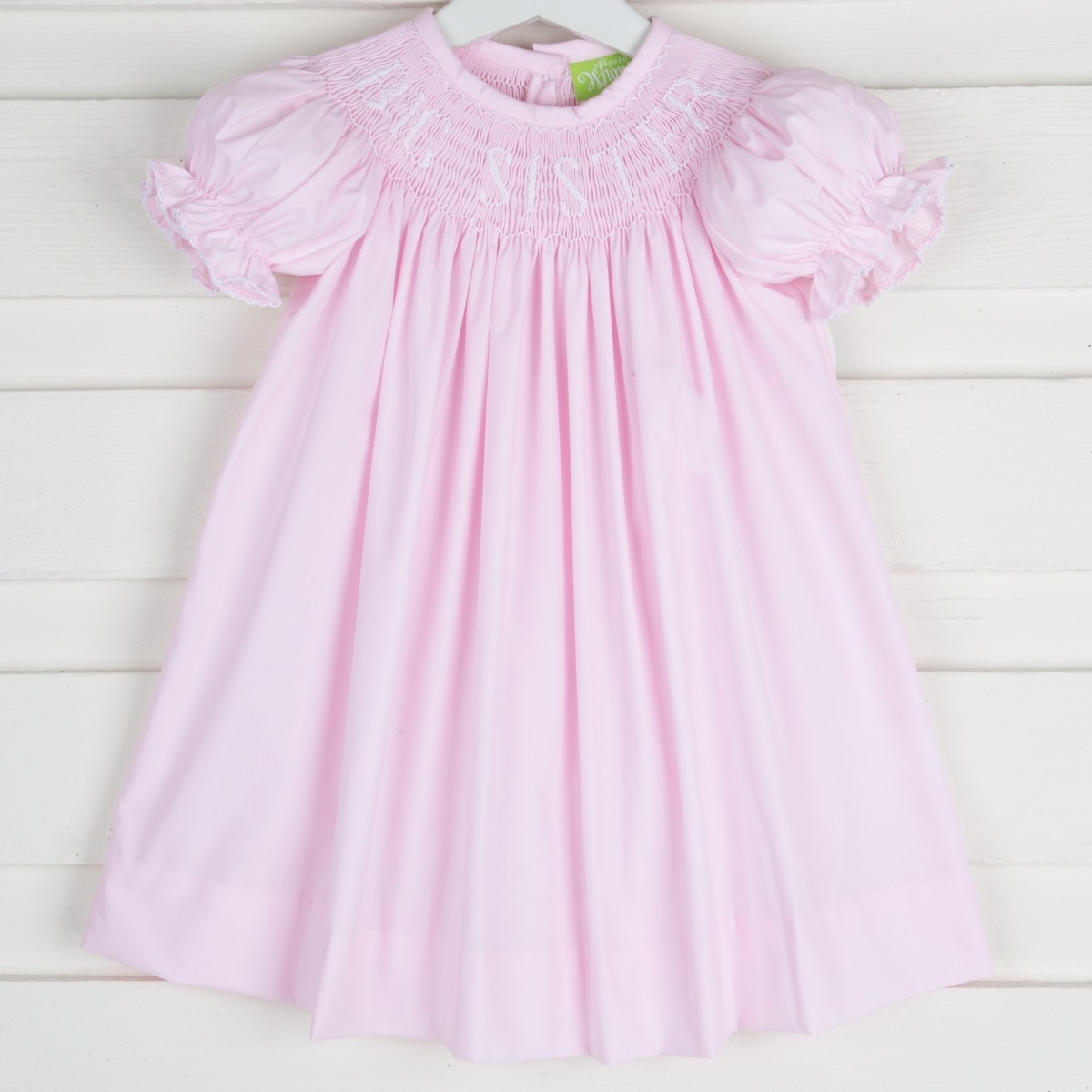 Big Sister Smocked Bishop Light Pink | Classic Whimsy