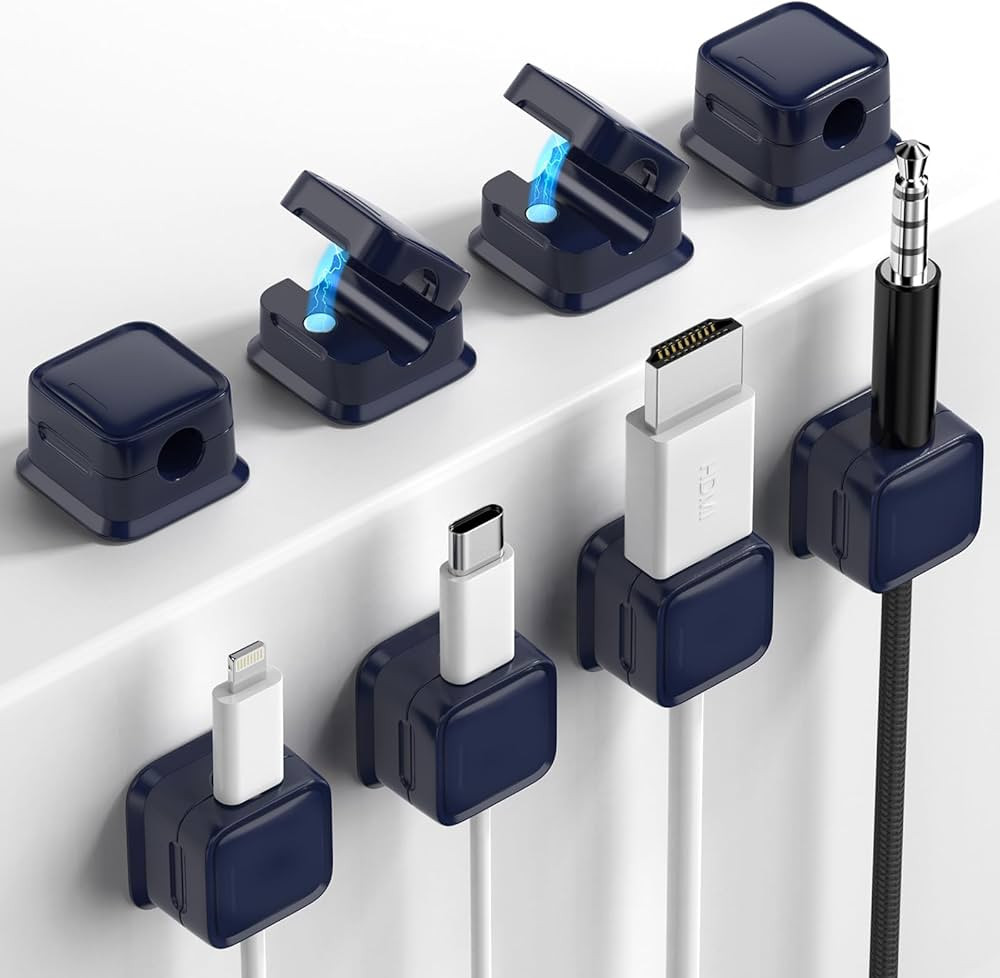 8 Pack Magnetic Cord Organizer, Easy Secure Adhesive Cable Management, Wire Holder Keeper Organiz... | Amazon (US)