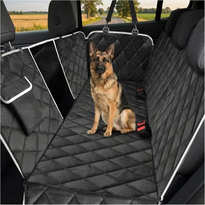 Canine automobile seat protector featuring waterproof construction with mesh viewing window and storage pocket, durable scratch-resistant and slip-pro | Wayfair North America
