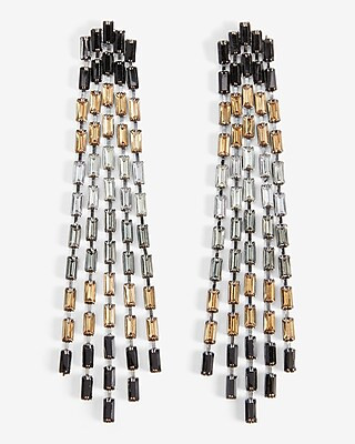 Triangle Ombre Fringe Drop Earrings | Express