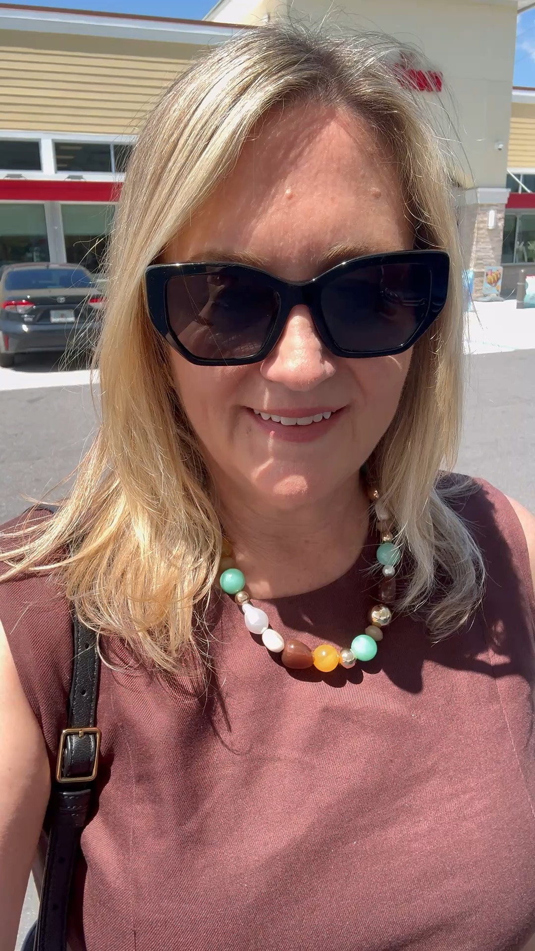 Love this chocolate brown linen blend outfit with a cite beaded necklace 
Summer outfit
Work outfit

#LTKootd #LTKdayinmylife #LTKWorkwear