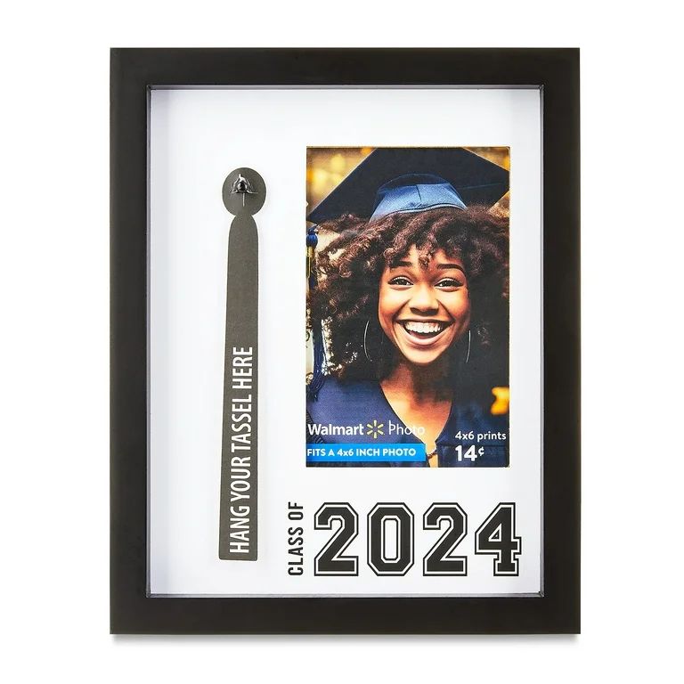Graduation 8" x 10" Black Tabletop Photo Frame with Tassel Holder, Photo Size 4 x 6, by Way To Ce... | Walmart (US)