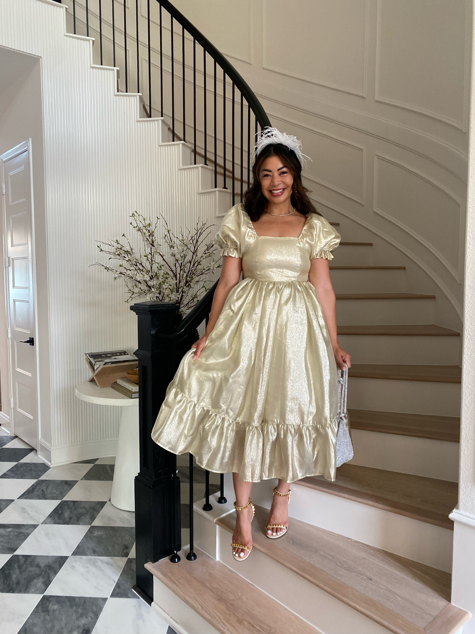 Gold dress for bridgerton watch party 

Selkie look alike wearing the XS 

#LTKFindsUnder100 #LTKSaleAlert #LTKSummerSales