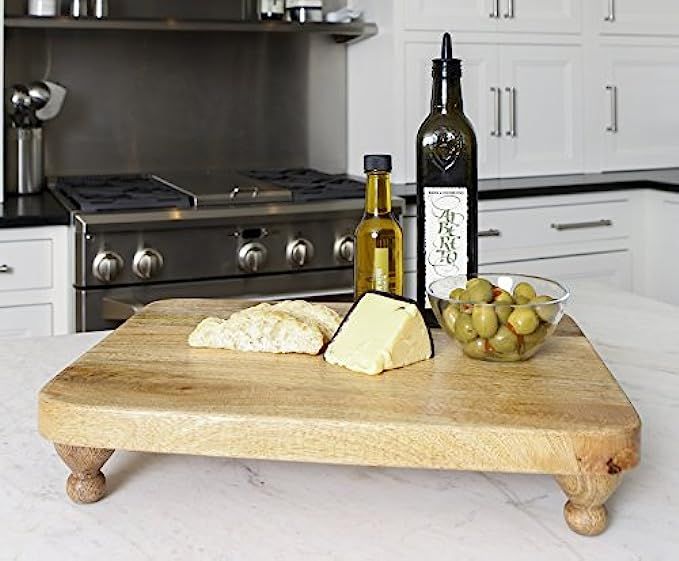 Heritage Lace Farmhouse 18"X3"X14" Wood Footed Serving Board | Amazon (US)