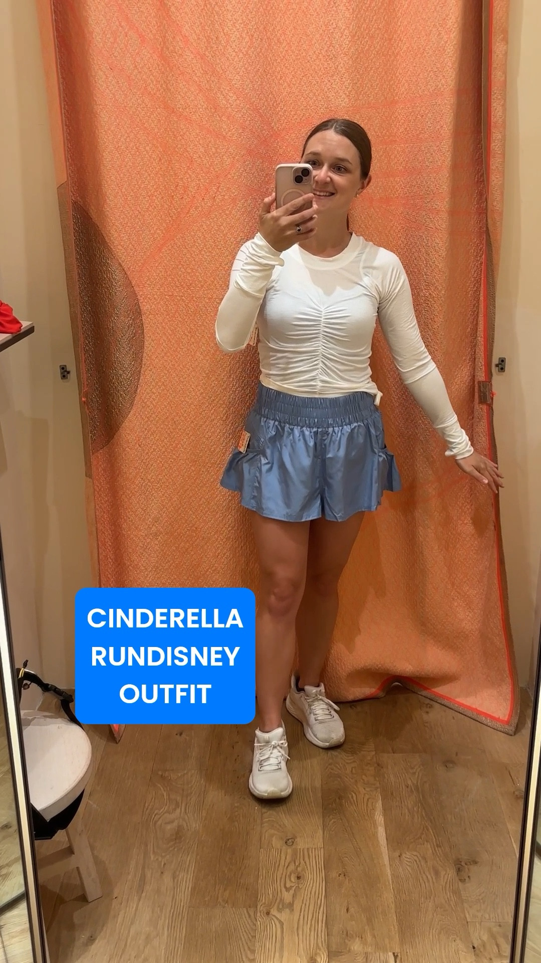Cinderella runDisney Running Outfit Idea! We are running the runDisney Princess Half marathon race and searching for outfit ideas! This is an easy and comfortable Cinderella Princess inspired outfit idea. The outfit features a mesh white long sleeve top from Free People Movement. The steel blue shorts are also from Free People Movement and perfect Cinderella color!

#LTKActive #LTKStyleTip #LTKTravel