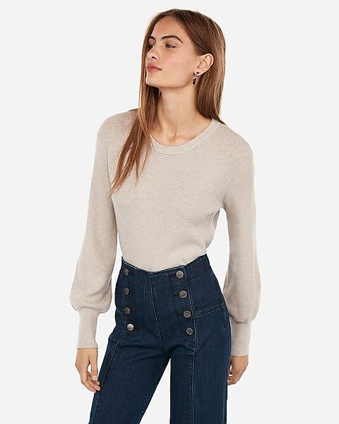 shaker knit balloon sleeve sweater | Express