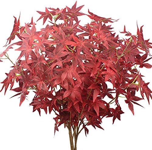Amazon.com: Artificial Maple Leaves Branches 35 Inches Autumn Leaves Fall Maple Leaf Stem for Xma... | Amazon (US)