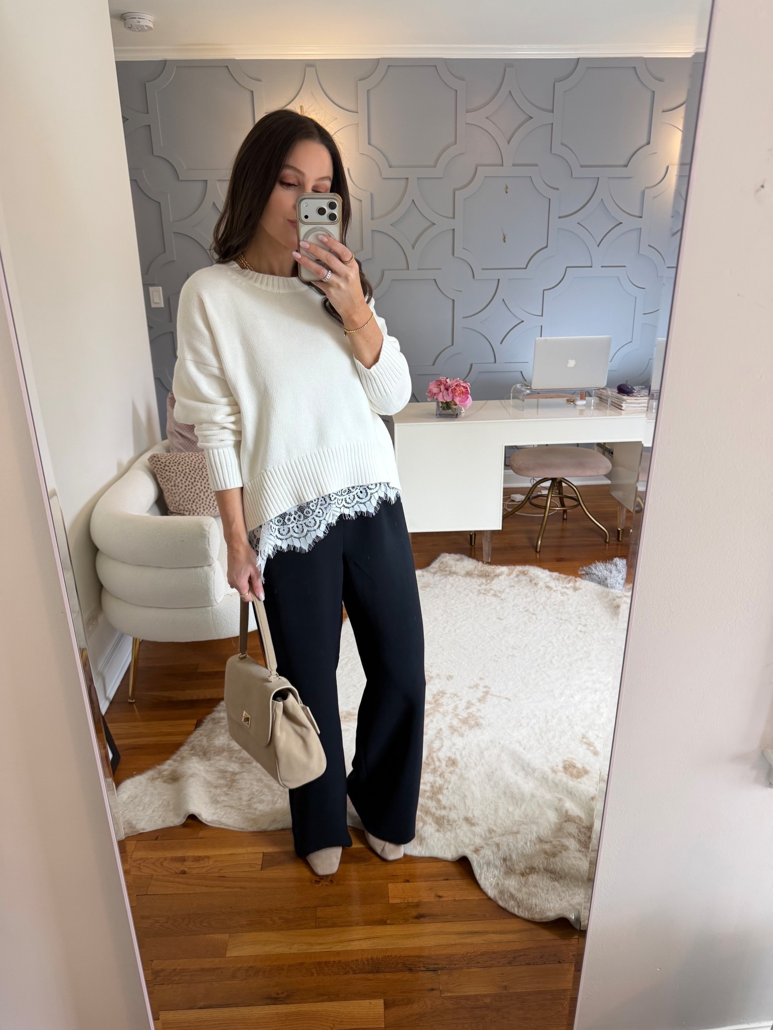 Easy effortless weekend casual look! 
Pants: true size regular length (I’m 5’5 and a half)
Tank and Sweater: true size
Flats: sized down a size 

#LTKmomlife #LTKootd #LTKOver40