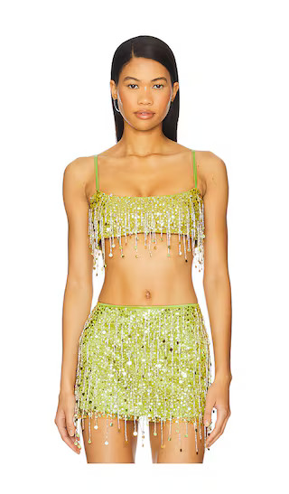 Yasmin Hand Beaded Bralette in Chartreuse | Revolve Clothing (Global)