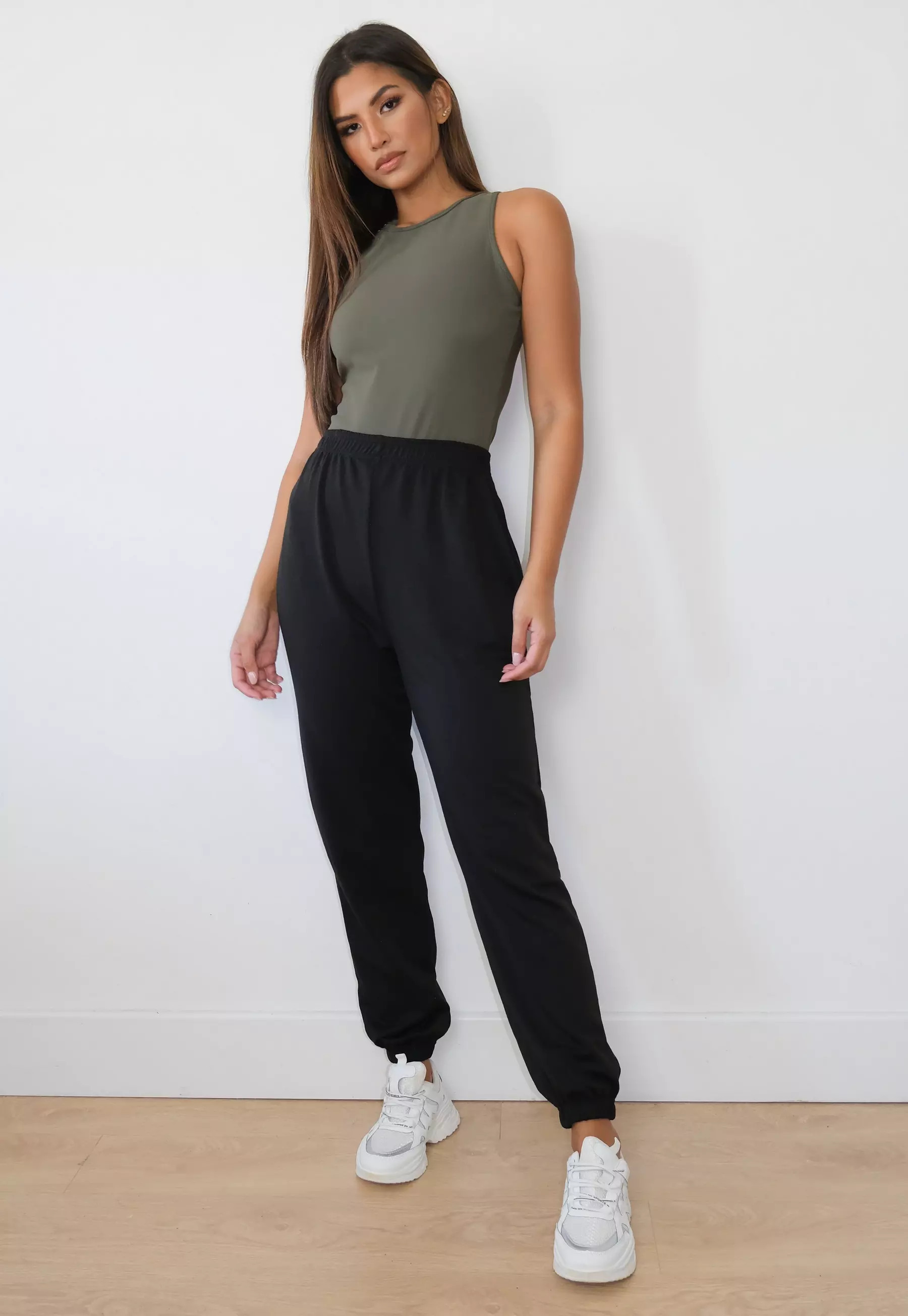 Petite Khaki Rib Racer Neck Bodysuit | Missguided (UK & IE)