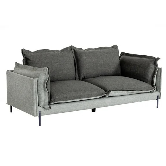 Reno 87 Inch Sofa, Flanges, Polyester Blend, Two Tone Gray, Track Armrests | Walmart (US)