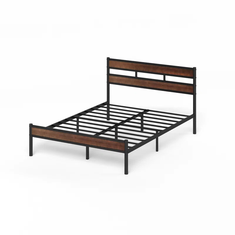 Roman 39 inch Bamboo and Metal Platform Bed Frame | Wayfair North America