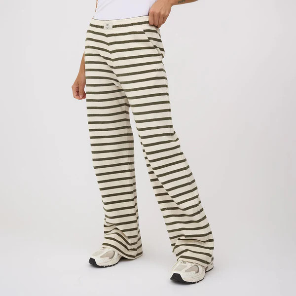 Striped Pants, Olive and Cream | Albion Fit