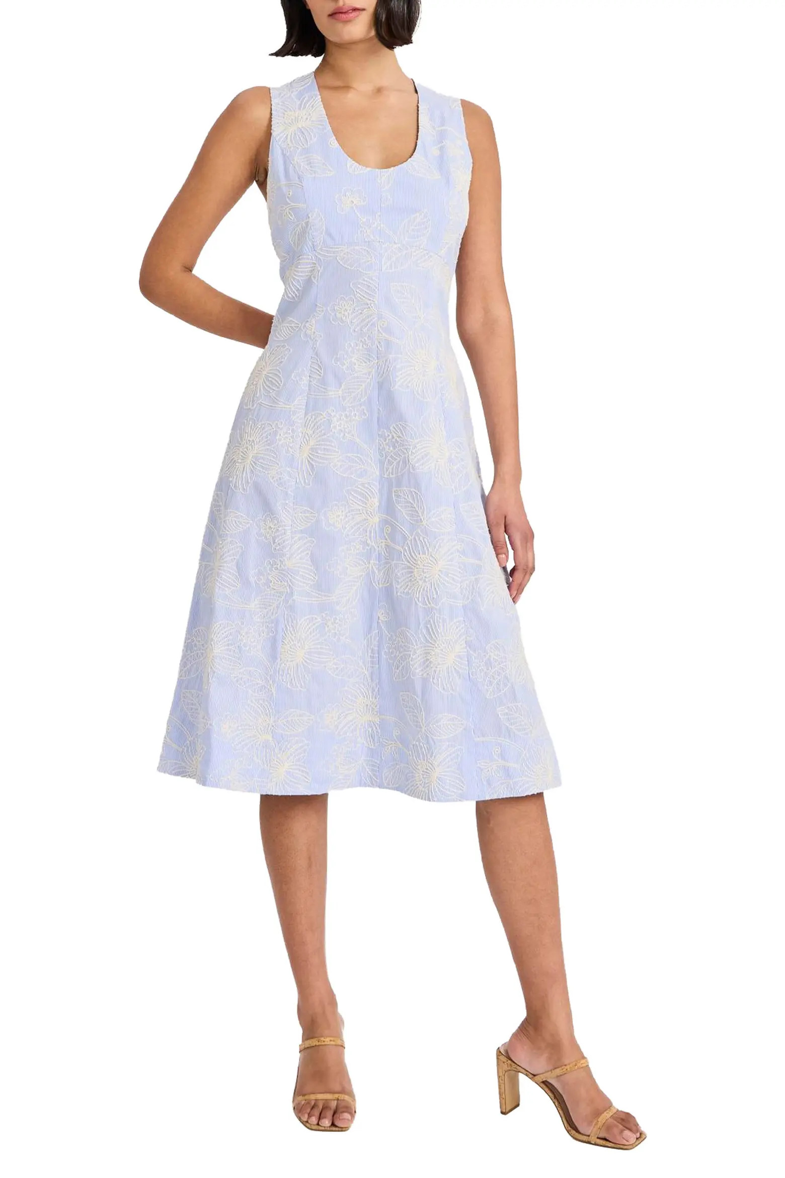 Sleeveless Cotton Blend Midi Dress (Women) | Nordstrom | Nordstrom