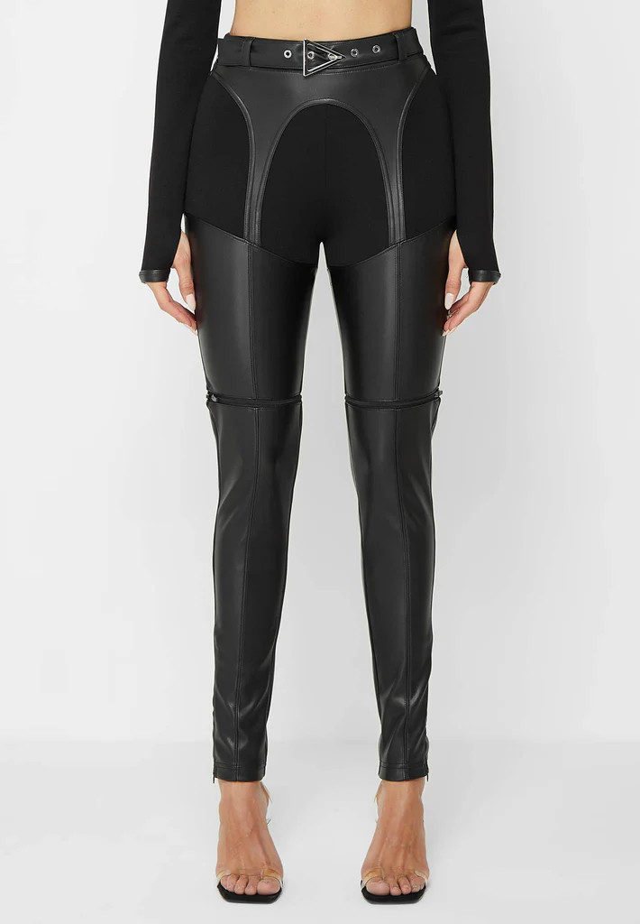 Zip Off Vegan Leather Leggings/Shorts - Black | Maniere De Voir