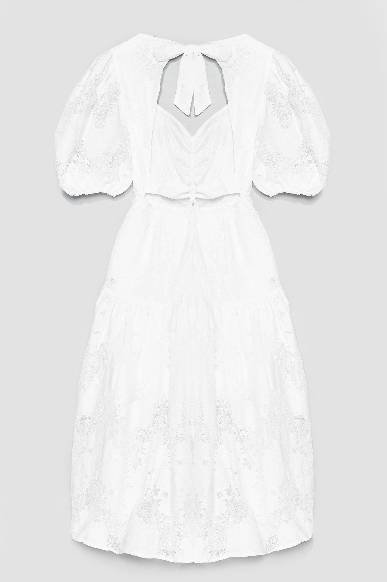 Womens Lace Dance Puff Sleeve Midi Dress - Off White | NastyGal (US & CA)