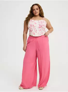 Pull-On High-Rise Gauze Wide Leg Pant | Torrid (US & Canada)