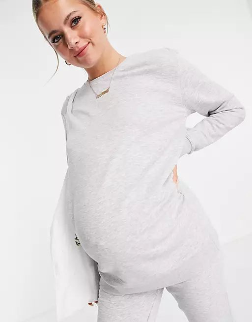 Threadbare Maternity sweater and jogger tracksuit in grey | ASOS (Global)
