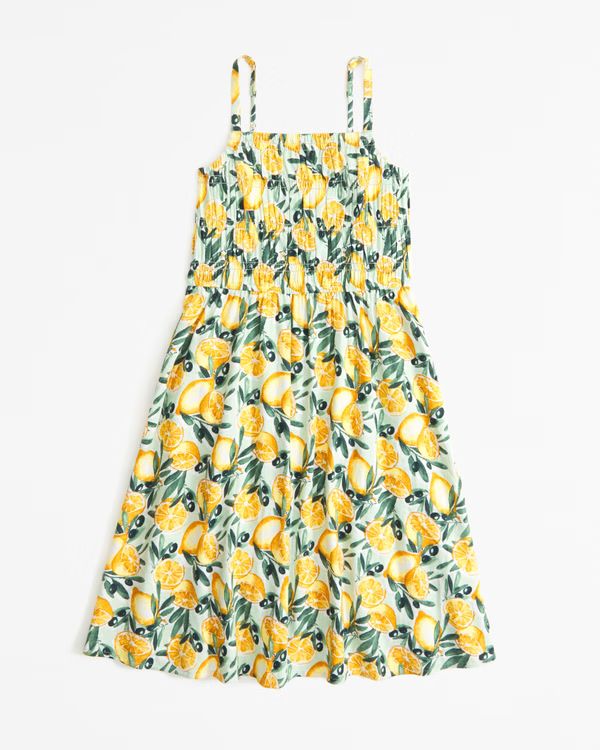 girls linen-blend midi dress | girls dresses & rompers | Abercrombie.com | Abercrombie & Fitch (US)