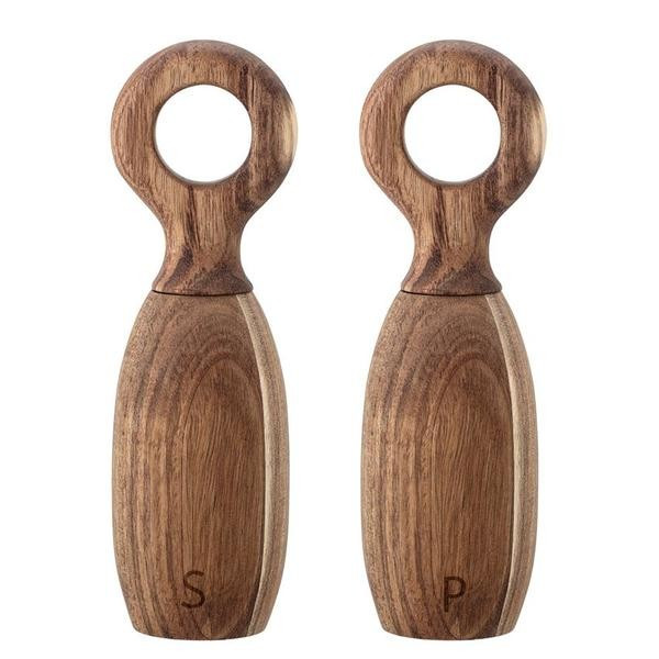 Set of 2 Acacia Wood Salt & Pepper Mill design by BD Edition – BURKE DECOR | Burke Decor