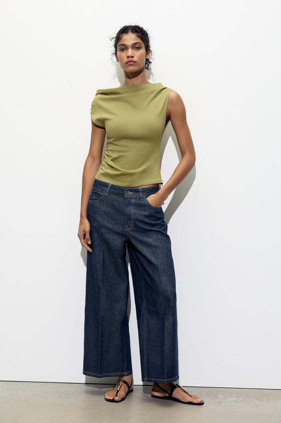 RUCHED ASYMMETRIC T-SHIRT | Zara US