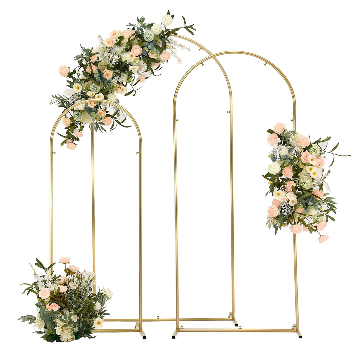 Vincidern Wedding Arch Backdrop Stand 6.6FT, 5.9FT, 4.9FT Set of 3,Metal Arch Backdrop Stand for ... | Amazon (US)