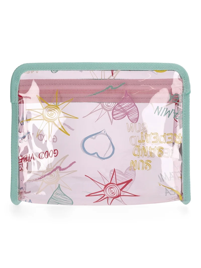 No Boundaries Women's Clear Beach Pouch, Multicolor | Walmart (US)