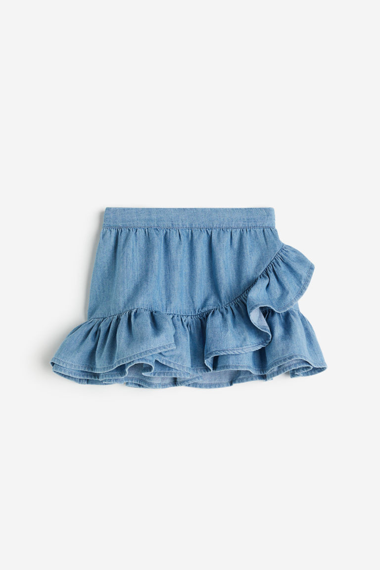 H & M - Ruffle-trimmed Skirt - Blue | H&M (US + CA)