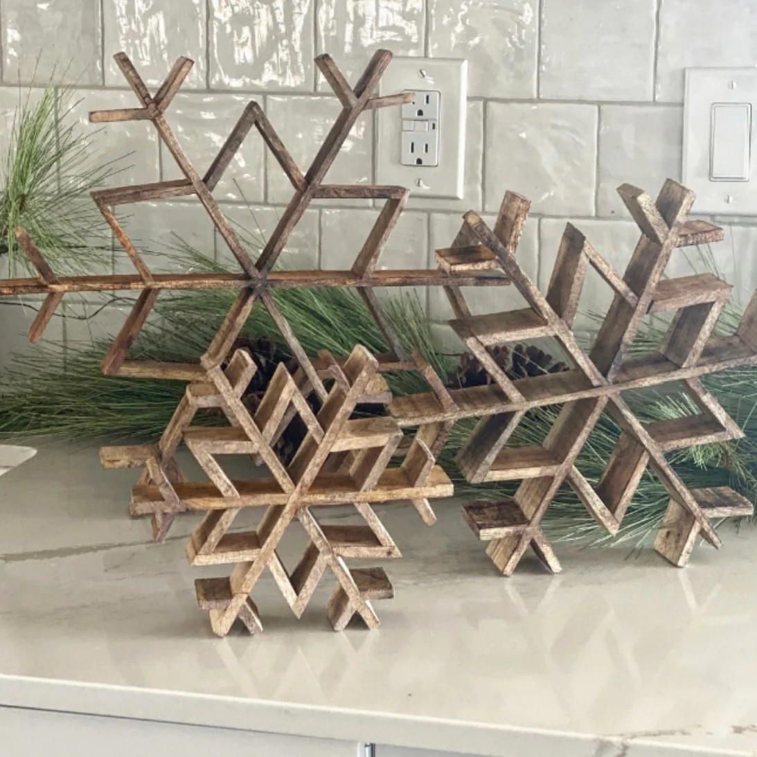 12” Medium Wooden Snowflake | Interior Delights