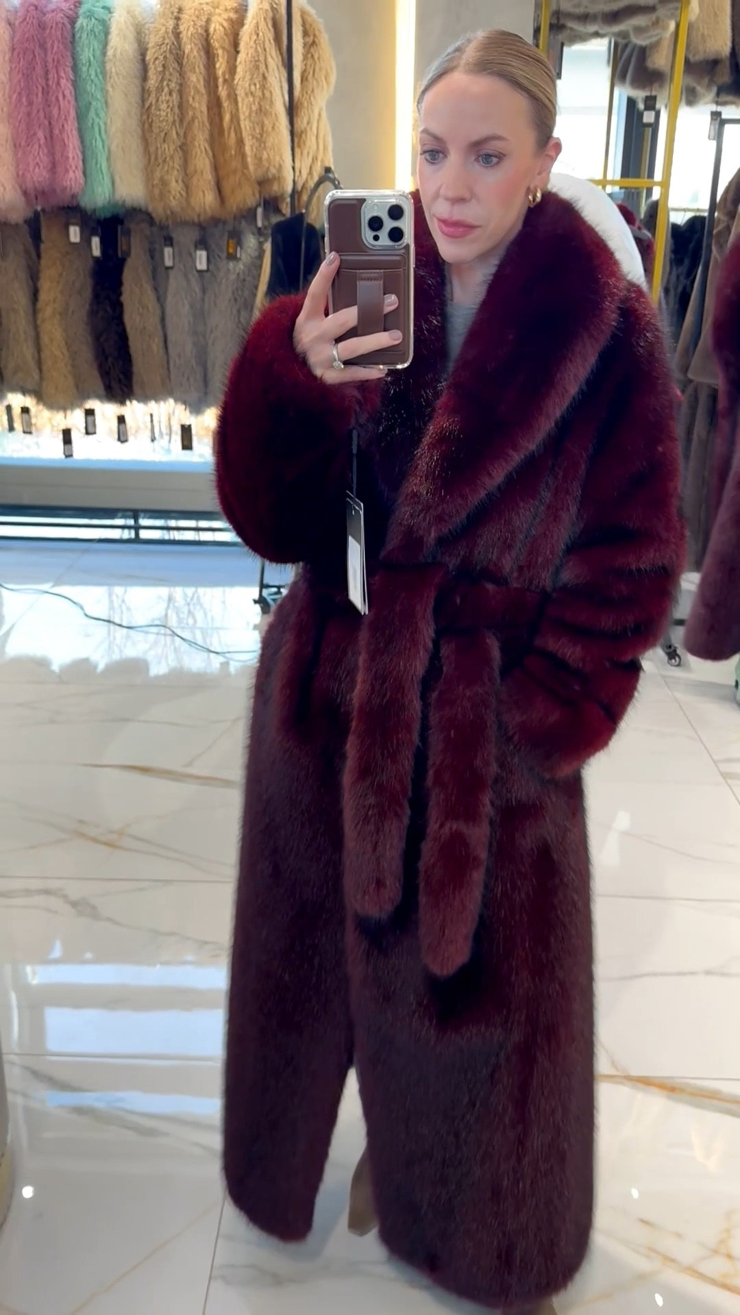 Burgundy eco fur coat I bought today in a local boutique! Isn’t she gorgeous?! 😍 Linking similar faux fur burgundy coats 

#LTKSeasonal #LTKStyleTip #LTKOver40