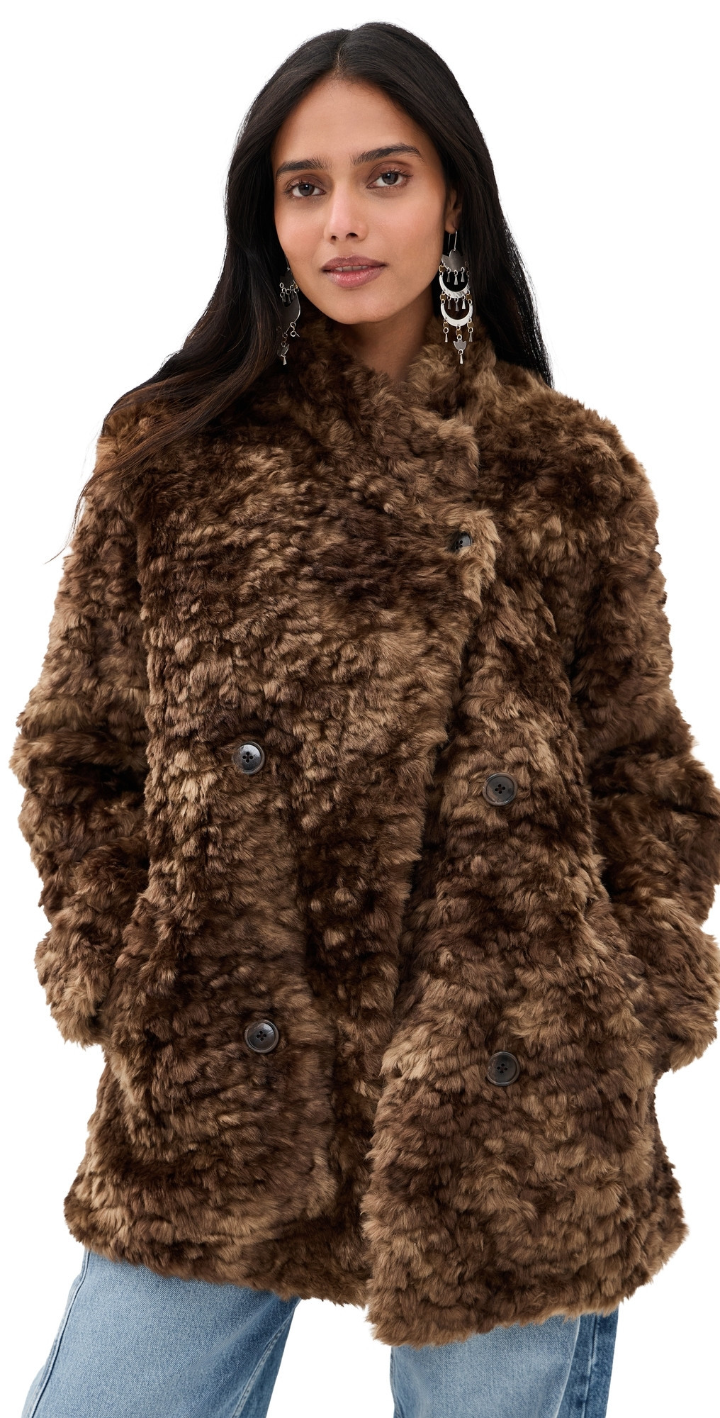 Isabel Marant Étoile Faux Fur Jya Coat Brown 40 | Shopbop