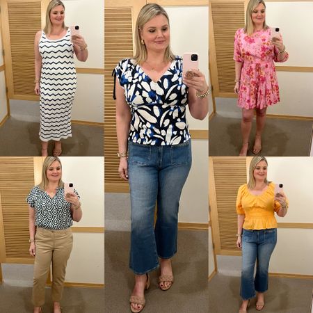 LOFT 50% off plus free shipping sale! Wearing size large or medium or 12 in all. The tank striped dress runs big, size down. Khaki pants- size down if between. Workwear. Casual summer outfits  

#LTKOver40 #LTKWorkwear #LTKMidsize