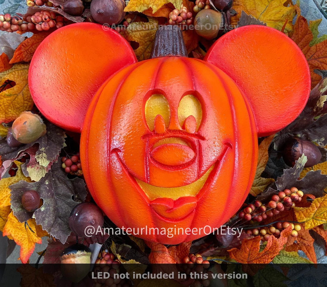 Mickey Pumpkin Wreath Centerpiece for Fall (Wreath & LED not included) | Etsy (US)