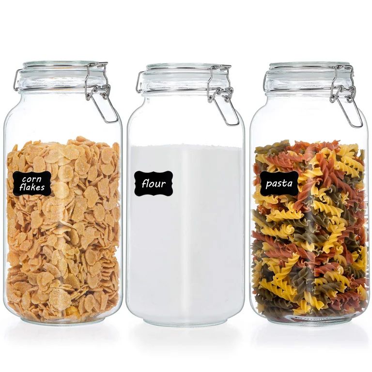 78oz Airtight Glass Jars with Lids, Vtopmart 3 PCS Food Storage Canister, Square Mason Jar Contai... | Walmart (US)