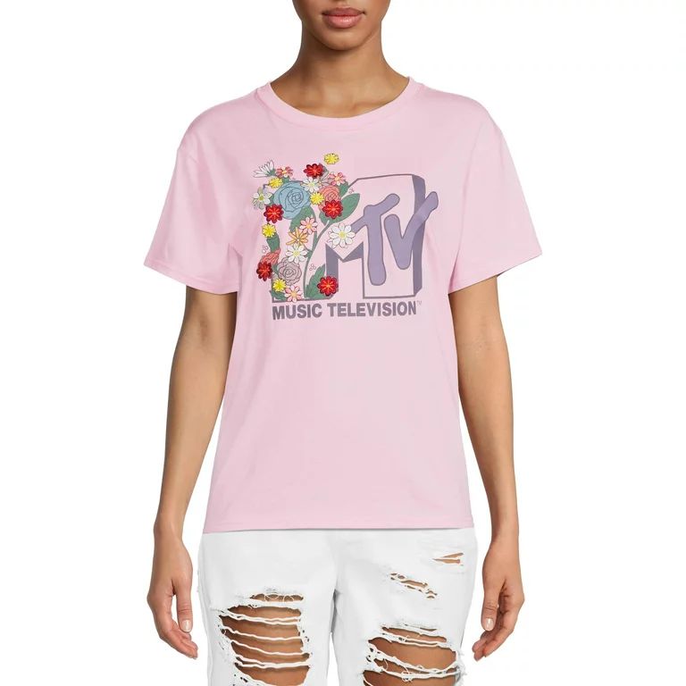 MTV Juniors’ Floral T-Shirt | Walmart (US)
