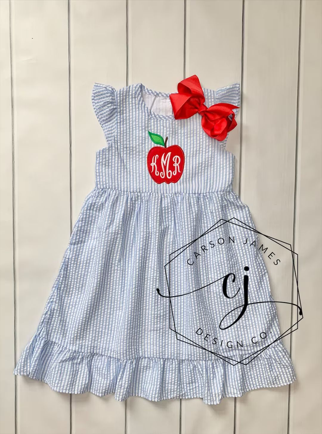 Monogram Back to School Apple Dress for Baby Toddler Girls - Etsy | Etsy (US)